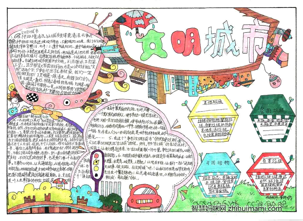 生态文明城市手抄报获奖作品-图1