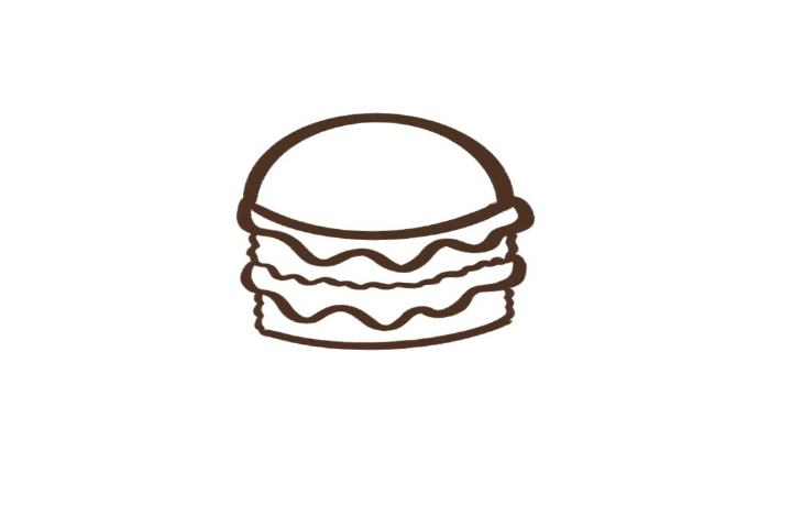 如何画汉堡包简笔画-图5