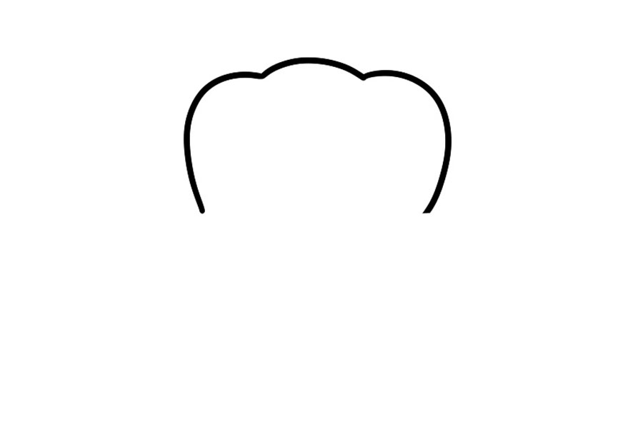 步骤1：先画一个外星人的小脑袋。