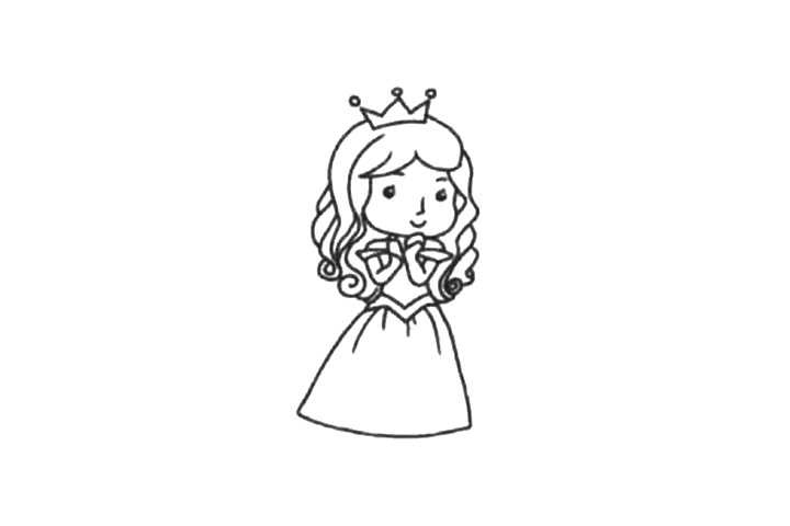 公主简笔画画法步骤-图3