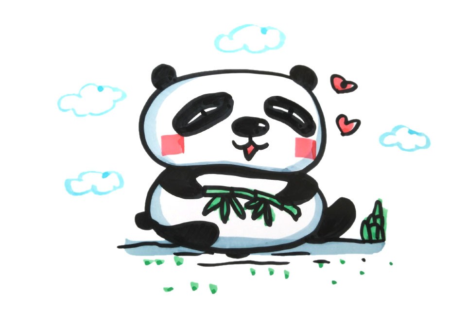 六张可爱的大熊猫简笔画图片-图3