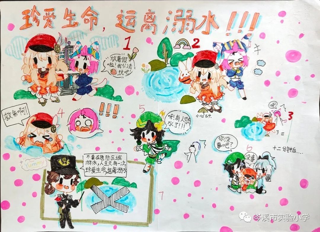 小学生“预防溺水”安全教育绘画-图2
