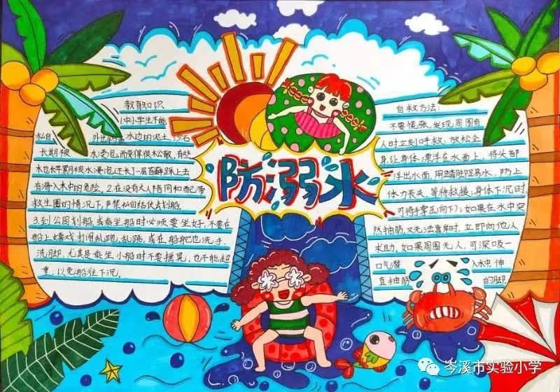 重视儿童安全-防溺水安全手抄报-图2