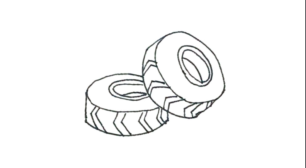 步骤5：再给里面的小椭圆加上一圈线条，以及在里面画上弧线。