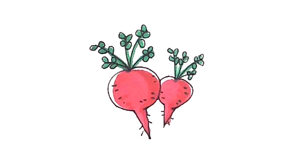 大红萝卜简笔画怎么画