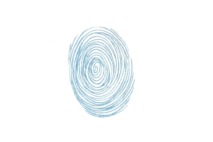 步骤1：用指肚印一个大的椭圆形。