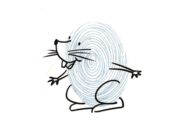 步骤3：画两条前腿和两个前爪。