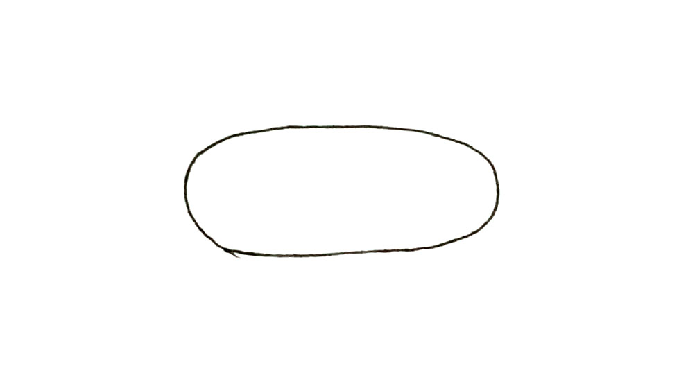 步骤1：先画上一个椭圆形。