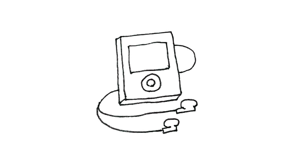 步骤5：末端出加上耳机的形状。