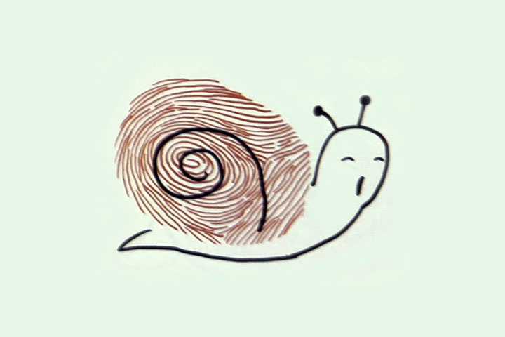 蜗牛手指画步骤详解