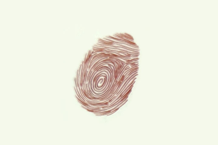 步骤1：印一个大人的指印作身体。