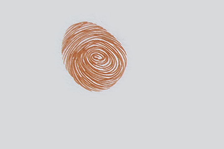 步骤1：印一个立着的指印。