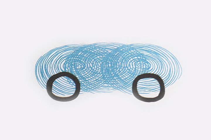 步骤2：画两个车轮子。