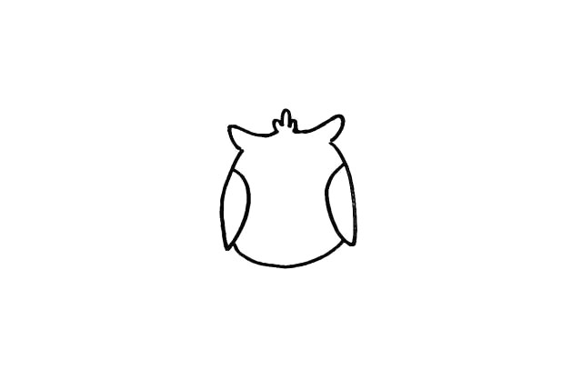 步骤4：在底部画一条曲线完善一下身体部分。