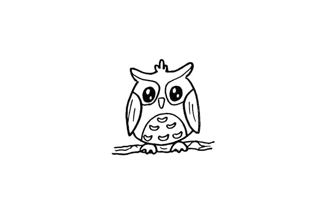 步骤12：在树枝上画出花纹装饰一下。