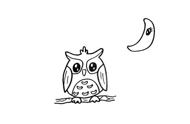 步骤14：我们给月亮画上漂亮的眼睛。