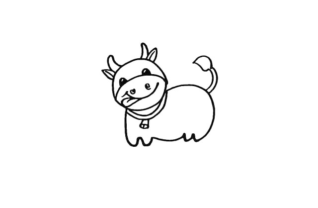 步骤11：在脖子上画出一个项圈铃铛。