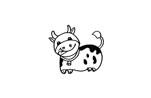 步骤13：然后画出身体的黑色花纹。