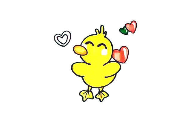 小鸭子简笔画画法步骤