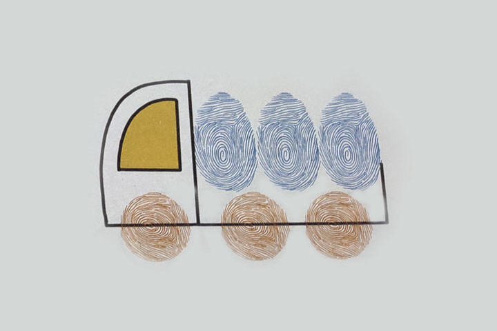 步骤4：画出货车的轮廓线。