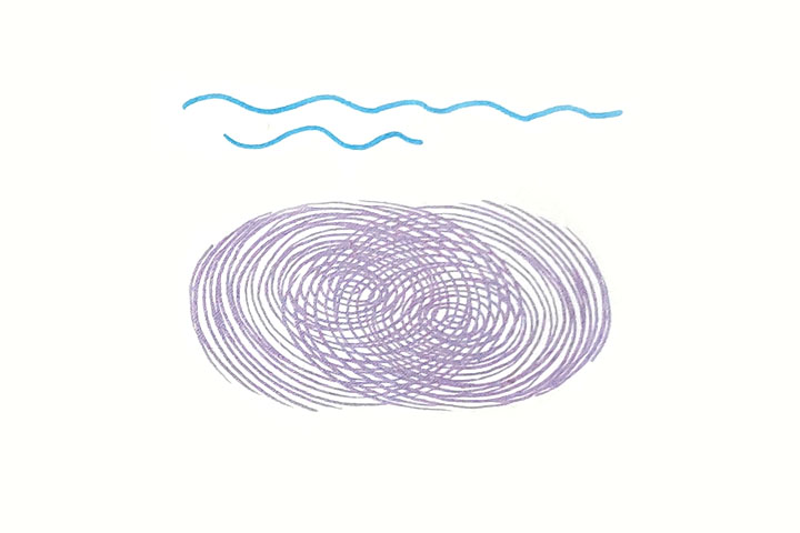 步骤2：画水面波浪。