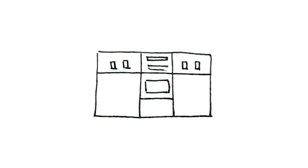 步骤4：上面我们画上长的或者竖的小方块。