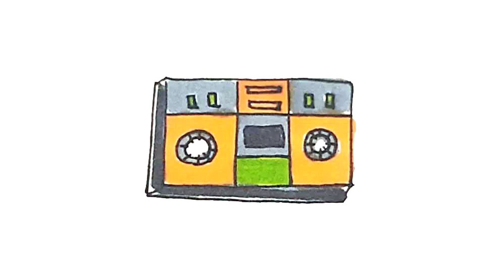 录音带简笔画画法