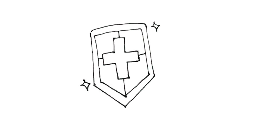 步骤5：接着，再加上一点装饰的图案和线条。