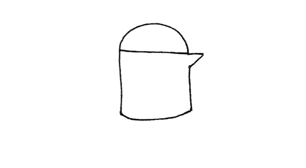 步骤3：缺口处，画上一个小三角。