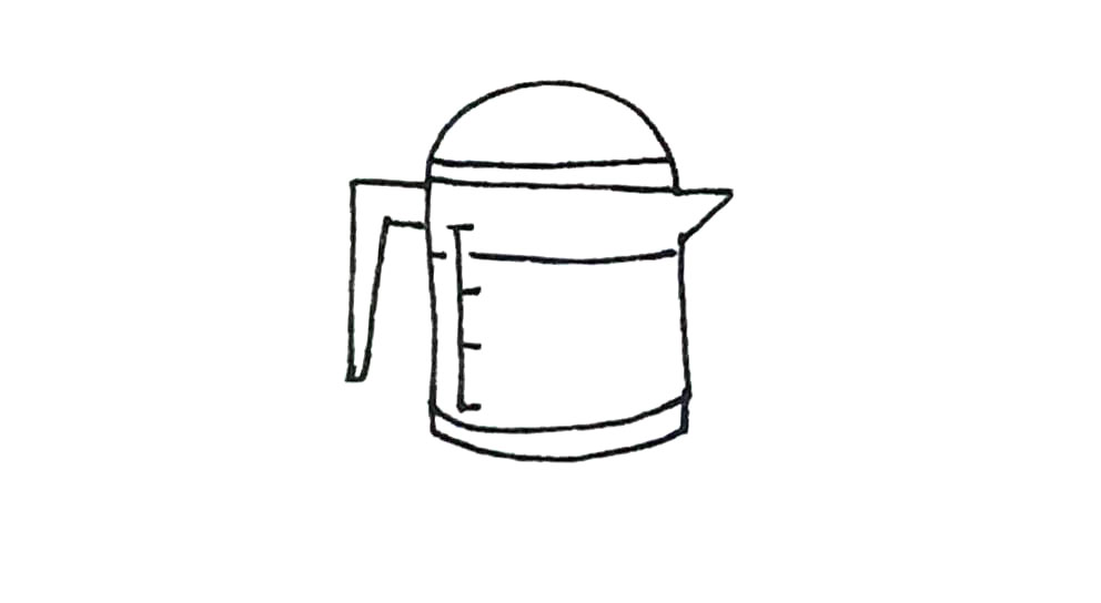 步骤6：用弧线在上下做出一点层次。