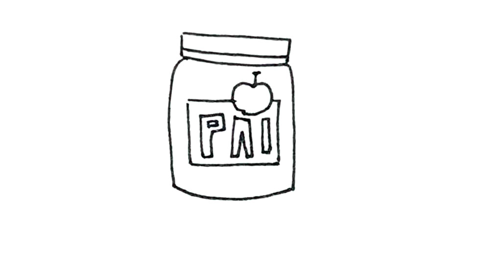 步骤5：方形的标签里面可以画上字符作为装饰。