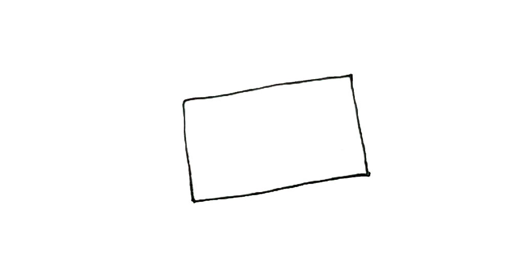 步骤1：先画上一个长方形。