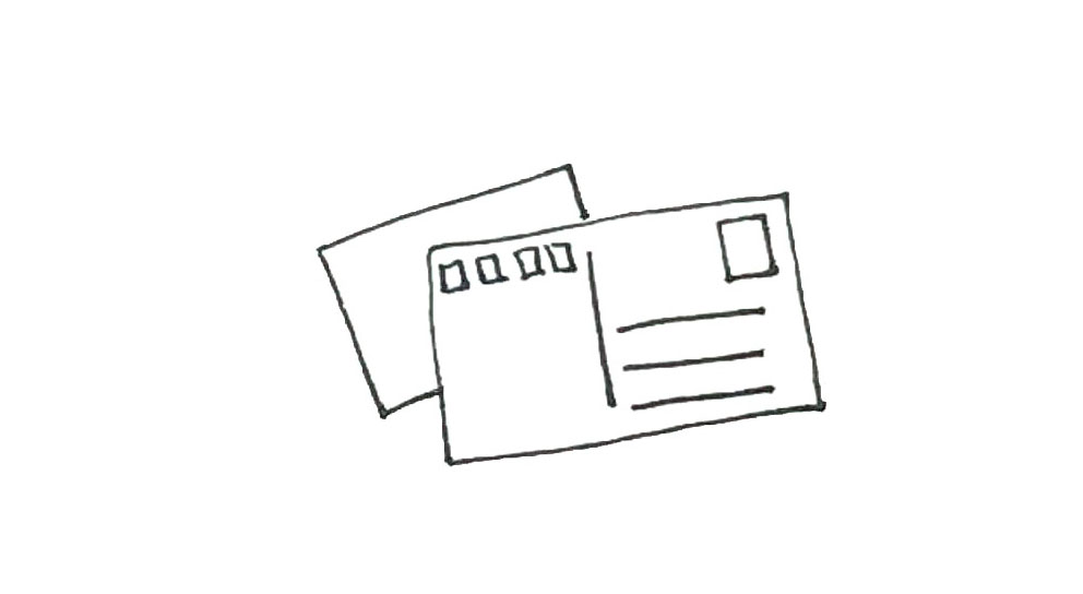 步骤4：后面再画上一个方形。