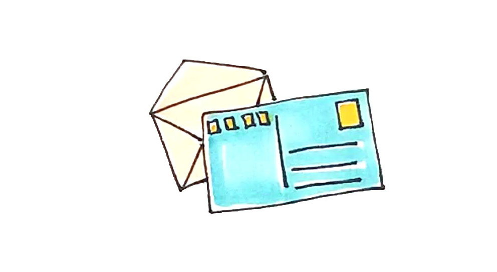 明信片简笔画画法步骤