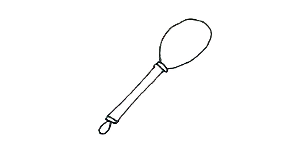 步骤3：接着上面画上一个大椭圆形，下面画上一个小椭圆形。