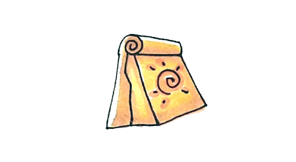 牛皮纸袋简笔画画法