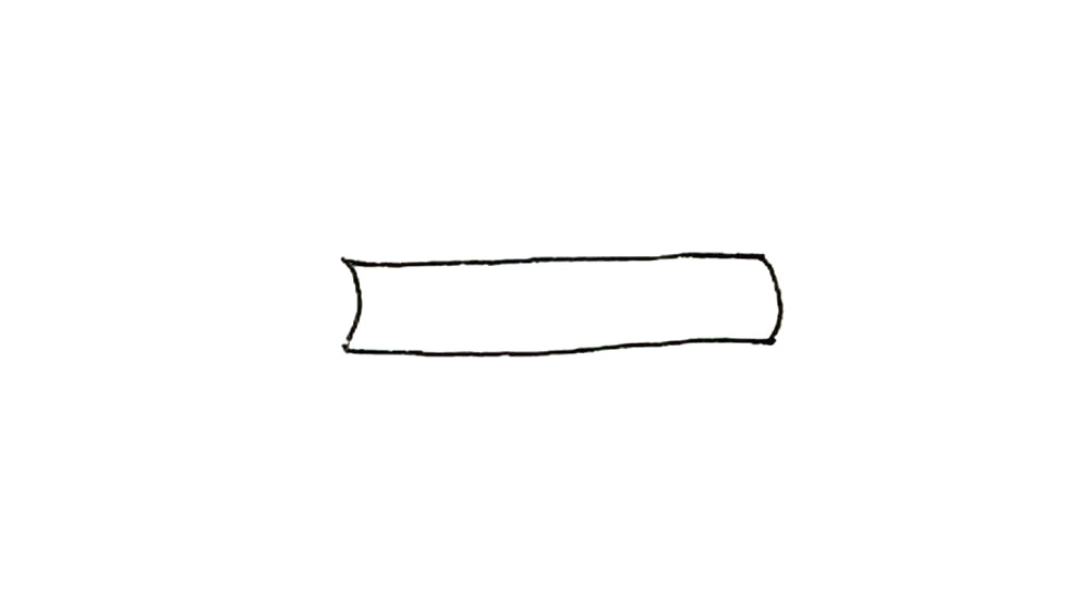 步骤1：先画上两条横线，用弧线连接起来。