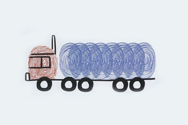 步骤4：画车窗、排气管和轮子。