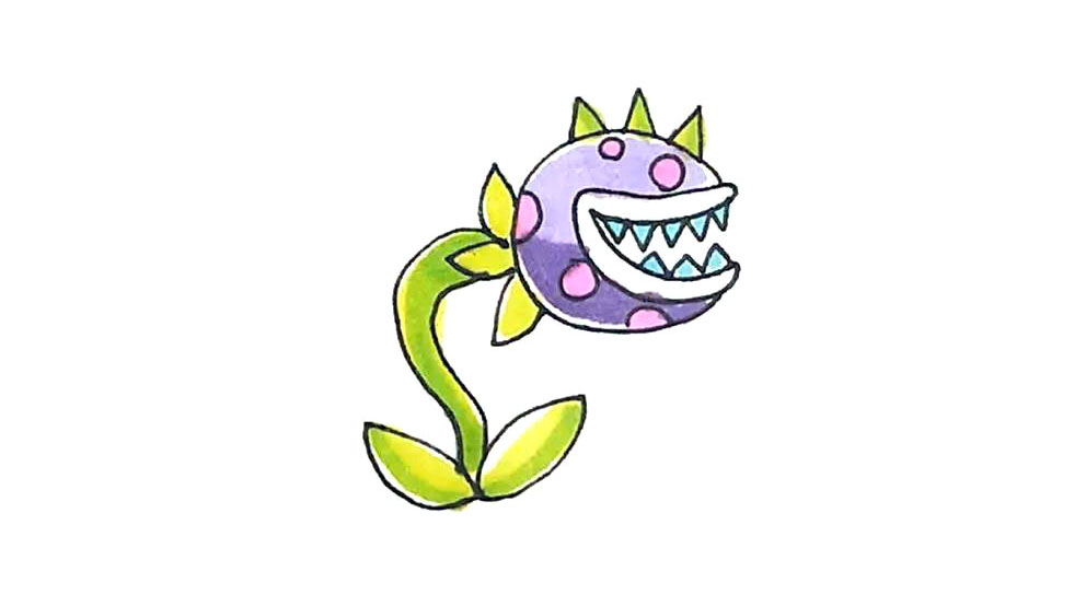 食人花简笔画教程