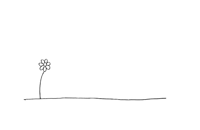 步骤3：然后我们画出一朵漂亮的花朵。