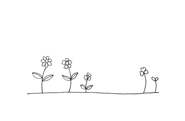 步骤8：在右侧画出两颗四叶草作为装饰。