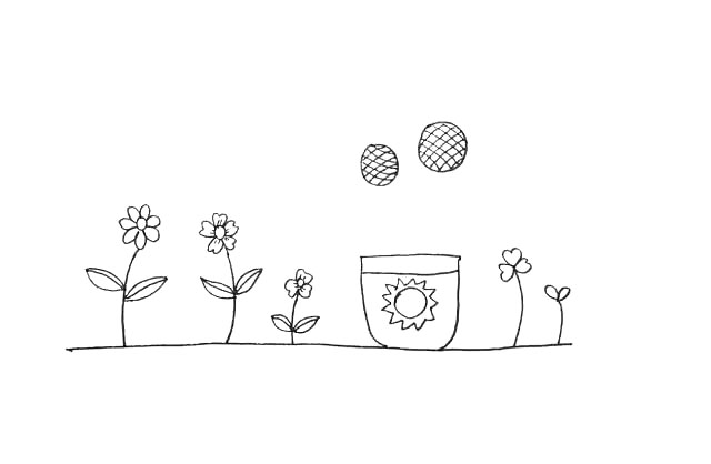 步骤12：我们用交叉线画出向日葵的花蕊。