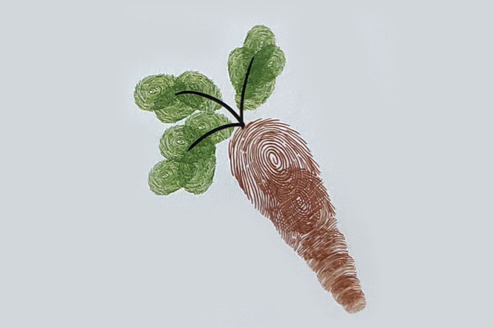 胡萝卜手指画教程