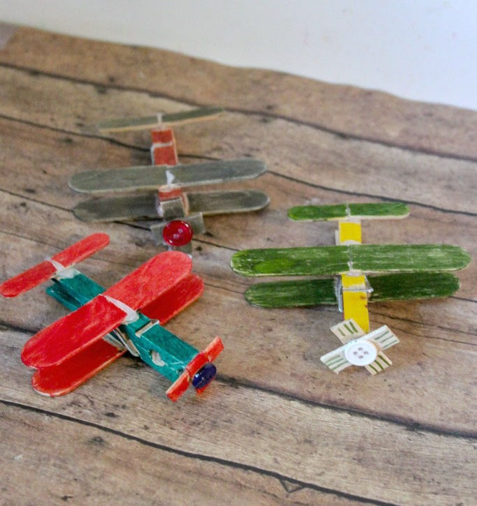 晒衣夹制作可爱的小飞机
