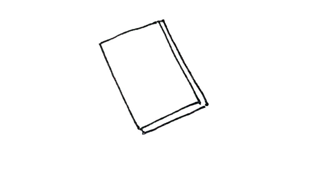 步骤2：右边和下面，再画上同样的线条连接形成厚度。