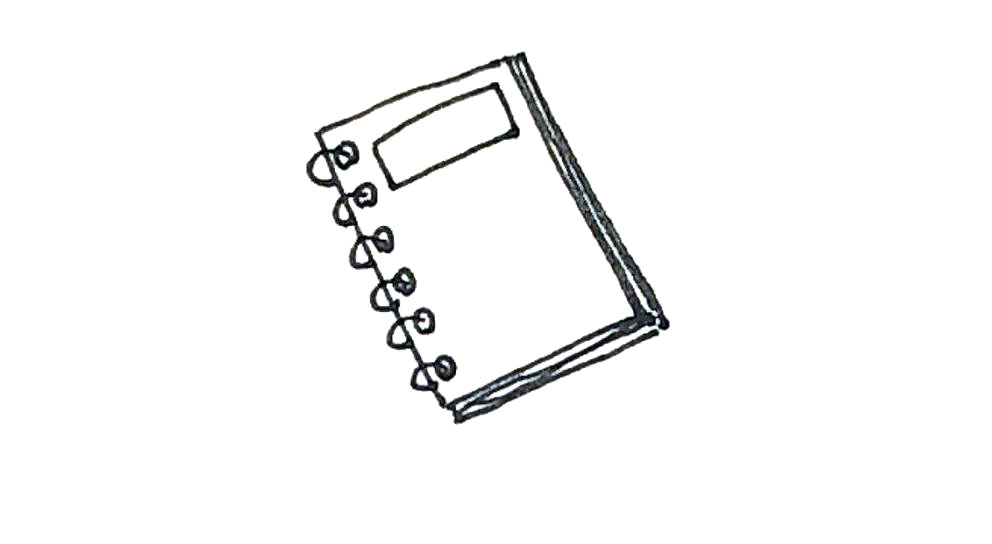 步骤5：接着可以在封面上画上喜欢的东西，两边的厚度上画上横竖线作为书页。