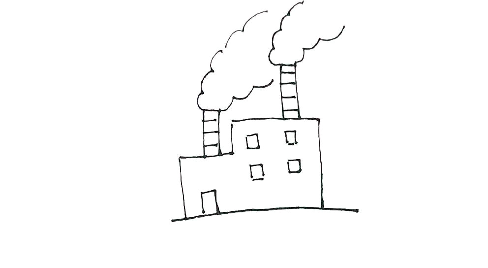 步骤5：还要用波浪线画出烟的感觉。