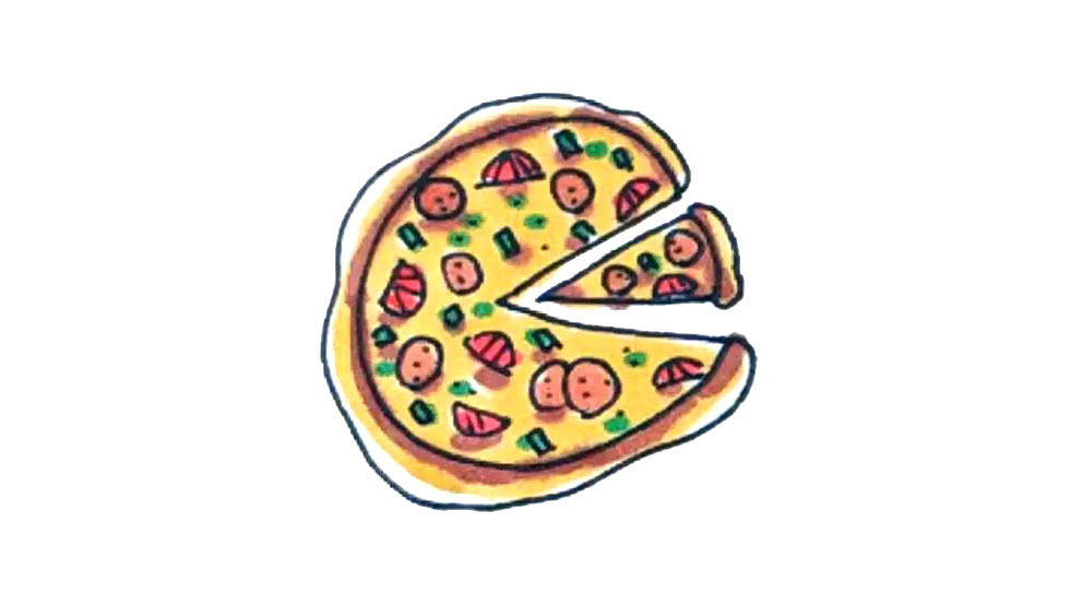 披萨简笔画画法详解