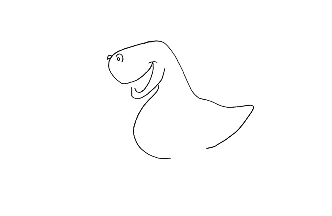 步骤4：仔细观察.以及恐龙的鼻孔。