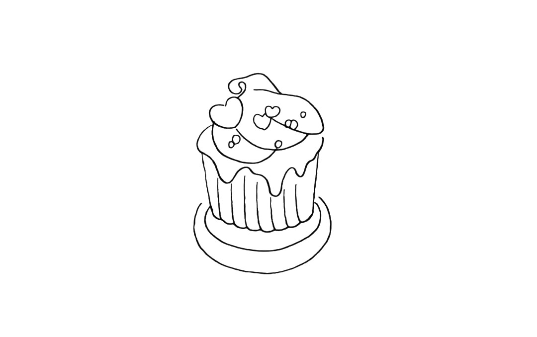 步骤6：接着画出冰激凌的托盘。